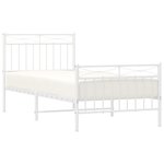 vidaXL Cadre de lit métal sans matelas avec pied de lit blanc 90x200cm