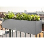 LECHUZA Jardinière BALCONERA Stone 80 ALL-IN-ONE Gris