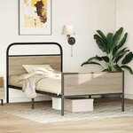 vidaXL Cadre de lit sans matelas 100x200 cm chêne sonoma