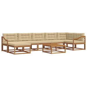vidaXL Ensemble de canapés d'extérieur 8 Pièces Naturel et Beige
