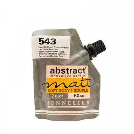 Peinture acrylique abstract matt - jaune cadmium foncé - sachet 60ml - sennelier