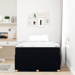 vidaXL Cadre de lit avec matelas Noir 120 x 200 cm tissu