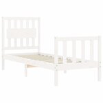 vidaXL Cadre de lit sans matelas blanc bois de pin massif