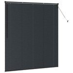 vidaXL Store de Fenêtre avec des rideaux Noir Aluminium