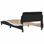 vidaXL Cadre de lit Dover noir et blanc 100x200 cm similicuir