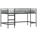 vidaXL Lit mezzanine pour enfants Uni Noir 80 x 200 cm Acier