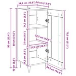 vidaXL Buffet Chêne noir 34 5 x 34 x 90 cm Bois d'ingénierie et fer