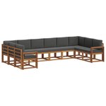 vidaXL Ensemble de canapés d'extérieur 10 Pièces Naturel et Anthracite