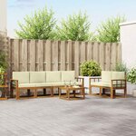 vidaXL Ensemble de canapés d'extérieur 7 Pièces Naturel et Crème