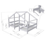 Lit cabane VILLY 2 places 90 x 180 verni