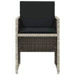 vidaXL Chaises de jardin avec coussins lot de 4 gris clair poly rotin