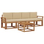 vidaXL Ensemble de canapés d'extérieur 5 Pièces Naturel et Beige