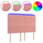 vidaXL Tête de lit à LED Rose 144x5x118/128 cm Velours