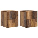 vidaXL Cabinet de chevet mural 2 Pièces Bois ancien 33 x 34 5 x 40 cm