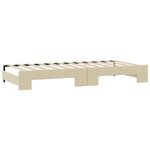 vidaXL Lit de jour avec gigogne et matelas crème 90x200 cm tissu