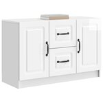 vidaXL Buffet Blanc brillant 89 x 34 5 x 57 cm Bois d'ingénierie