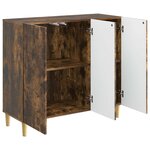 vidaXL Buffet Chêne fumé 89 x 34 5 x 80 cm Bois d'ingénierie