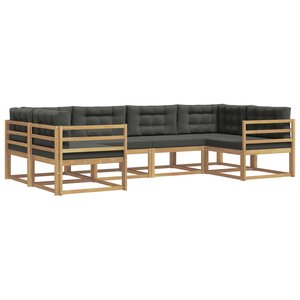 vidaXL Ensemble de canapés d'extérieur 6 pc Blanc et anthracite