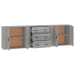 vidaXL Buffets 3 Pièces Sonoma gris Bois d'ingénierie