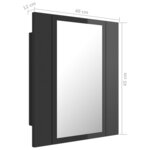 vidaXL Armoire à miroir de bain à LED Gris brillant Acrylique