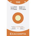 Étui de 100 fiches bristol quadrillé 5x5 perforé 125x200mm Couleurs assorties EXACOMPTA