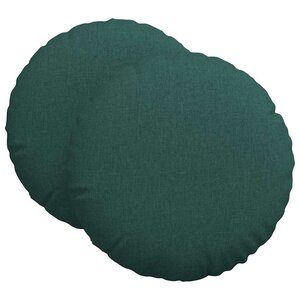 vidaXL Coussins de siège 2 pc Tissu Vert foncé Ø80 x 29 cm