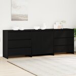 Buffets 3 pièces en bois d'ingénierie chêne noir de vidaXL