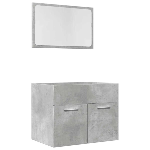 vidaXL Ensemble de meubles de salle de bain 2 Pièces gris béton