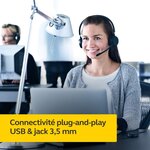 Jabra evolve 40 ms mono headset - casque certifié microsoft teams pour softphone voip avec suppression passive du bruit - câble
