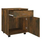 vidaXL Armoire roulante Chêne fumé 45x38x54 cm Bois d'ingénierie