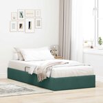 vidaXL Cadre de lit ottoman Vert foncé 90 x 200 cm Velours