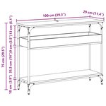 vidaXL Table console avec étagère chêne artisanal 100 x 29 x 75 cm