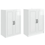 vidaXL Ensemble de Meubles 2 Pièces Blanc brillant Bois d'ingénierie