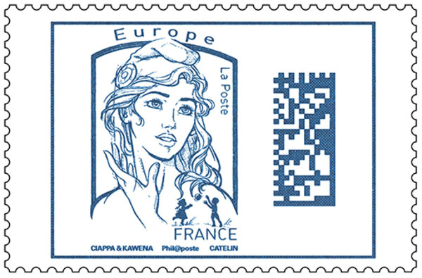 Timbre Marianne et la jeunesse - Bleu - Europe