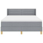 vidaXL Lit à ressort avec matelas gris clair  140 x 200 cm en tissu