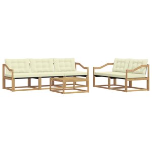 vidaXL Ensemble de canapés d'extérieur 6 pc Blanc et crème