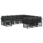vidaXL Ensemble de canapés d'extérieur 12 pc Noir et Gris foncé