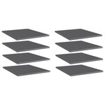 vidaXL Panneaux de bibliothèque 8 Pièces gris brillant bois d’ingénierie