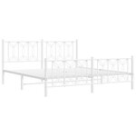 vidaXL Cadre de lit métal sans matelas et pied de lit blanc 180x200 cm
