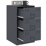 vidaXL Tables de chevet 2 Pièces anthracite 34 5x39x62 cm acier