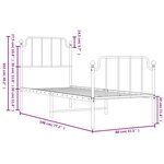 vidaXL Cadre de lit métal sans matelas avec pied de lit noir 75x190 cm