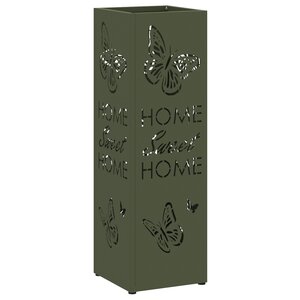 vidaXL Porte-parapluies Vert Olive Métal Moyen Décoratif