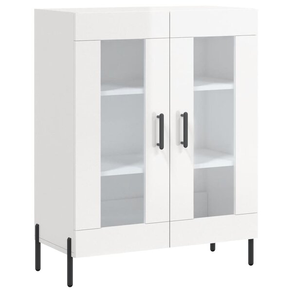 vidaXL Buffet Blanc brillant 69 5x34x90 cm Bois d'ingénierie