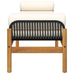 vidaXL Banc de jardin avec coussin noir résine tressée acacia