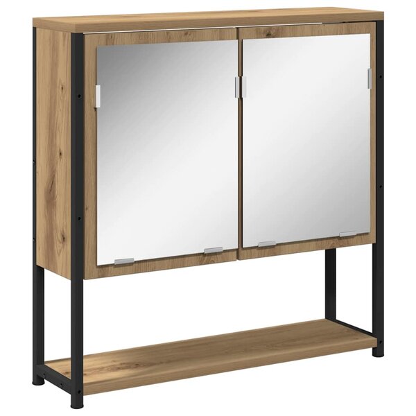 vidaXL Armoire de toilette avec miroir chêne artisanal 60 x 16 x 60 cm