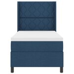 vidaXL Lit à ressorts avec matelas Bleu 90x200 cm Tissu