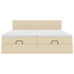 VidaXL Cadre de lit ottoman avec matelas crème 200x200cm tissu
