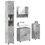 vidaXL Ensemble de mobilier de salle de bain 4 Pièces Gris béton