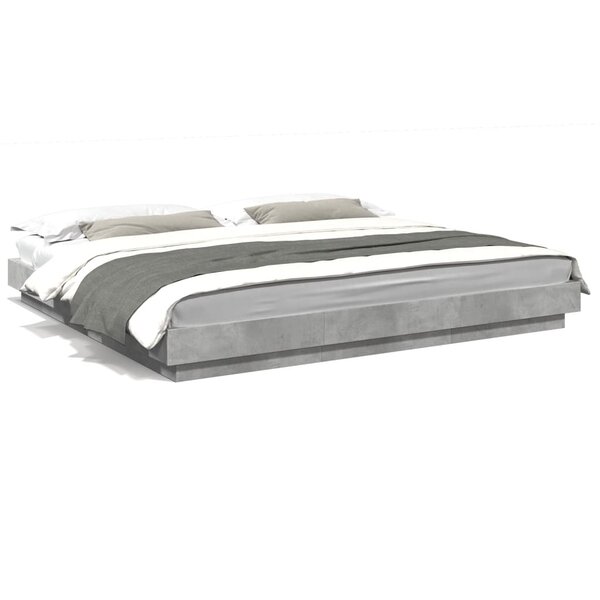 vidaXL Cadre de lit sans matelas gris béton 200x200 cm