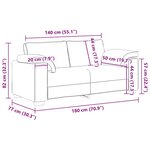 vidaXL Canapé causeuse noir 140 cm velours